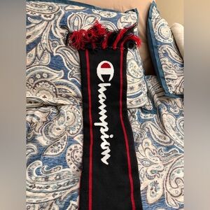 Champion Reversible Black and Red Logo Scarf